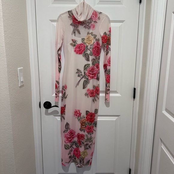 AFRM Floral Long Sleeve Dress - Pink and Red - Picture 1 of 3